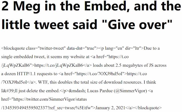 Screenshot of Wordpress WYSIWG editor with HTML block.